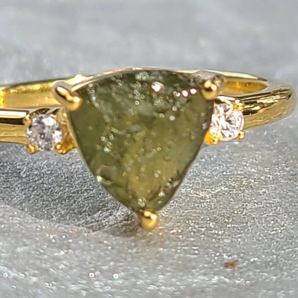 Business Casual Ring size 9- Moldavite ring size 9-Moldavite jewelry - Picture 6 of 9